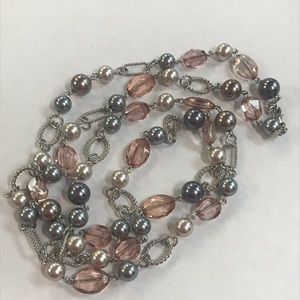 Premier Designs Pink Beaded Necklace Long